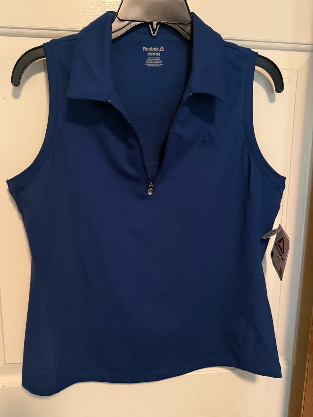 Reebok Women's Sleeveless Polo Golf Half-Zip Tank - Blue